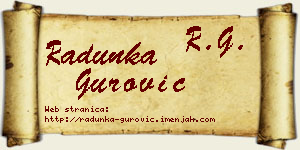 Radunka Gurović vizit kartica